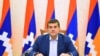 Nagorno-Karabakh - President Arayik Harutiunian chairs a meeting in Stepanakert.