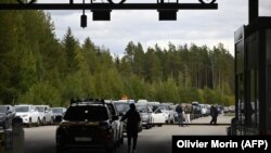Очередь на российско-финской границе. 22 сентября 2022 года