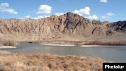 Armenia/Iran - A view of the Arax river separating Armenia and Iran.