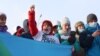 Яна Дробноход на акции протеста