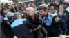 Armenia -- Police detain opposition activist Shant Harutyunyan during a protest in downtown Yerevan, 5 November, 2013.