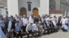 Dagestan - Thousands of mourners converged for the funeral of Said Afandi near mosque in Novy Chirkey on Wednesday, 29Aug2012