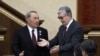 Нурсултан Назарбаеў (зьлева) і часовы прэзыдэнт Казахстану Касым-Жамарт Такаеў