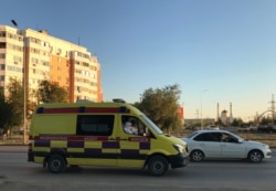 Жедел жәрдем көлігі пандемия кезінде. Ақтөбе.