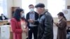 Armenia - Residents of Gyumri vote in a local election, October 17, 2021.