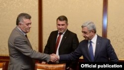 Armenia - Opposition Heritage Party members meet with President Serzh Sarkissian, Yerevan, Mar 11, 2015