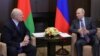 Аляксандар Лукашэнка і Ўладзімір Пуцін на сустрэчы 21 верасьня ў Сочы