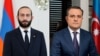Armenia -- Foreign Ministers Ararat Mirzoyan (left) of Armenia and Jeyhun Bayramov of Azerbaijan.