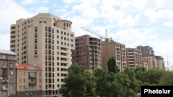 Armenia - Newly constructed residential buildings in the center of Yerevan, 28Aug2011.