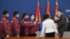 Serbia - Serbian President Aleksandar Vučić after the State Crisis Group meeting with doctors from the People's Republic of China, Belgrade 23Mar2020