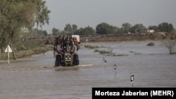 نمایی از سیلاب در استان خوزستان