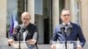 France - French Foreign Affairs Minister Jean-Yves Le Drian (L) and German Foreign Affairs Minister Heiko Maas adress a press conference at the Elysee presidential palace on June 19, 2019..