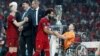 Soccer Football - UEFA Super Cup - Liverpool v Chelsea - Vodafone Arena, Istanbul, Turkey - August 14, 2019 Liverpool's Mohamed Salah with a child as he celebrates winning the UEFA Super Cup REUTERS/Murad Sezer