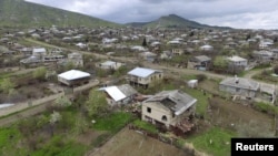 Nagorno-Karabakh -- An aerial view shows a settlement in Martakert district, which was affected by fighting, April 4, 2016