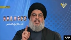 حسن نصرالله رهبر حزب‌الله لبنان می‌گوید که تنها رهبری سوریه می‌تواند از آنها بخواهد که این کشور را ترک کنند