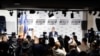"Әрекет және ынтымақ" (PAS) партиясы жетекшісі Игорь Гросу парламент сайлауына дауыс беру аяқталғаннан кейін баспасөз мәслихатын өткізіп тұр. Молдова, 28 қыркүйек, 2025 жыл.