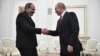 RUSSIA -- Russian President Vladimir Putin (Right) shakes hands with Armenian Prime Minister Nikol Pashinian (Left) during their meeting in the Kremlin in Moscow, Russia, 27 December 2018