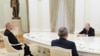 RUSSIA -- Russian President Vladimir Putin meets with Azerbaijani President Ilham Aliyev and Armenian Prime Minister Nikol Pashinian in the Krelmin, January 11, 2021.
