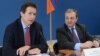 Armenia - Deputy Foreign Minister Zohrab Mnatsakanian (R) and Gunnar Wiegand, a senior EU official, at a news conference in Yerevan, 20Mar2013.