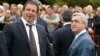 Armenia - President Serzh Sarkisian (R) and businessman Gagik Tsarukian attend the consecration of a new church built by the latter in Abovian, 14May2013.