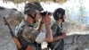 Armenia - Soldiers on an Armenian army post on the border with Azerbaijan.